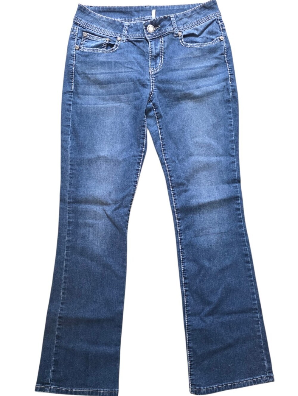 Apt. 9 Embellished Stretch Flare Cut Denim Jeans Size 8